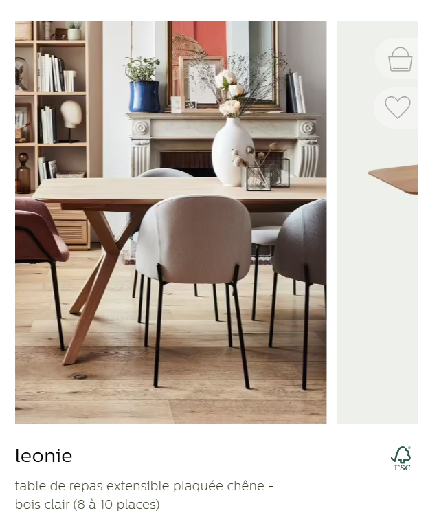 Fiche produit de la table leonie