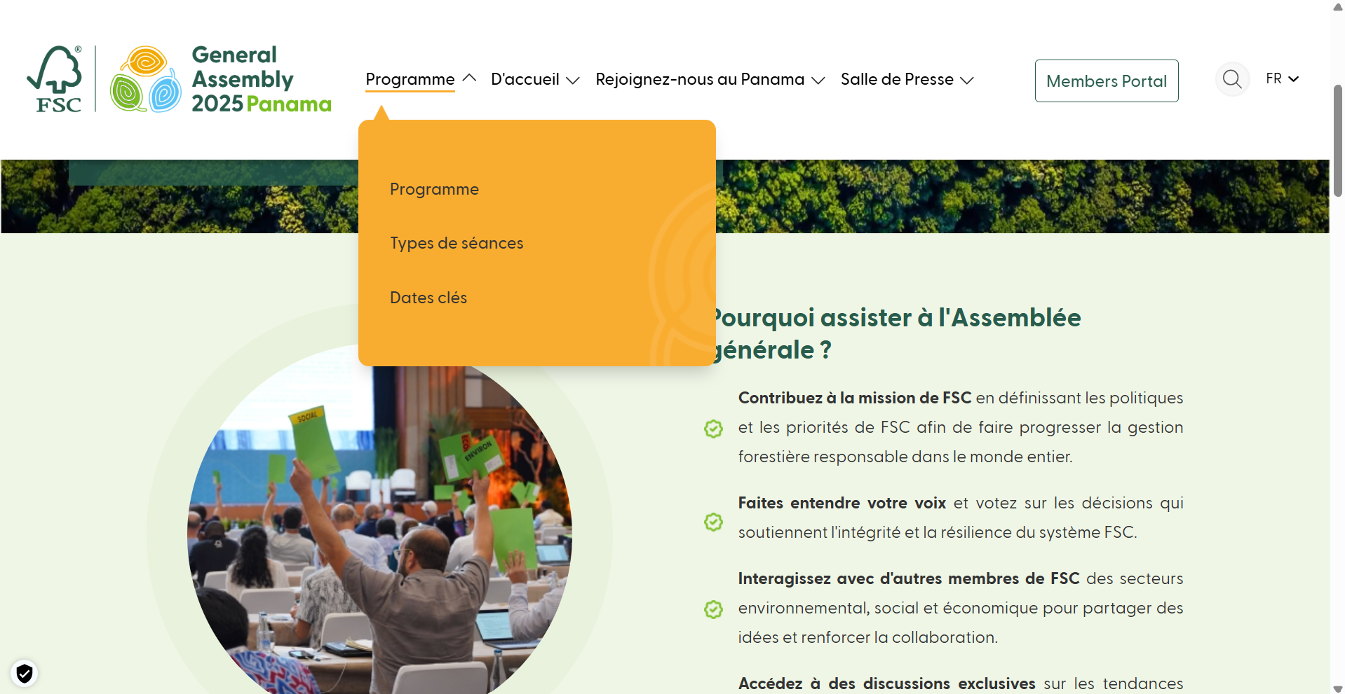 Capture d'écran du site internet de l'AG