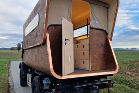 Tiny house en panneaux mycélium et bois