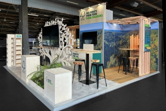 Le stand FSC, conçu par l’agence ARREGLO ; Photo : © ARREGLO