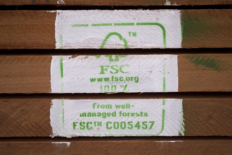 FSC logo on wood